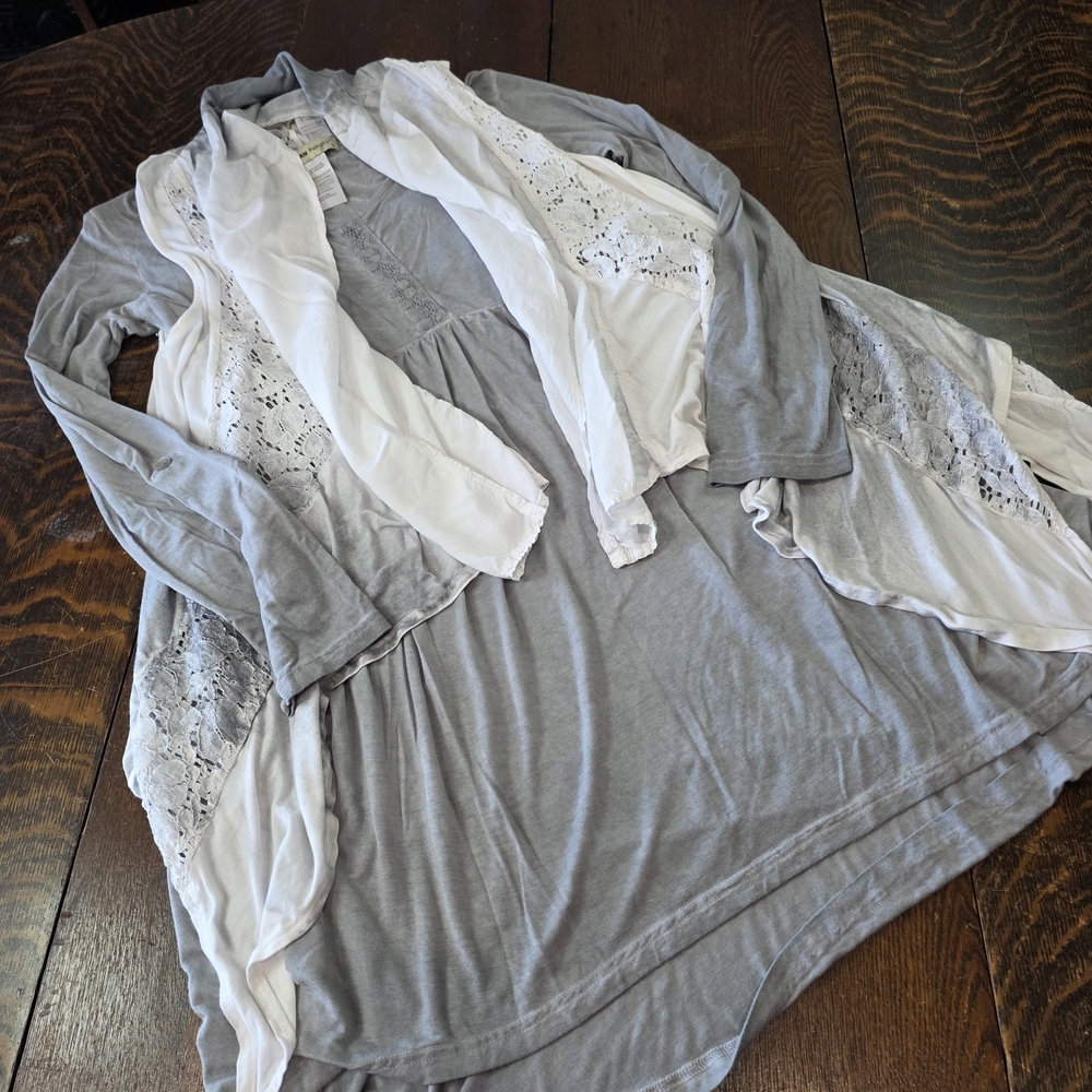 Urban Mangoz gray dress and vest set boho comfy light flowy style